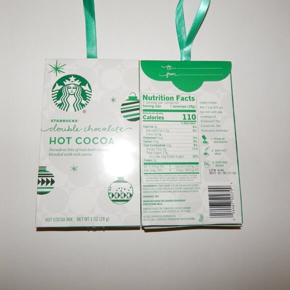 10 Starbucks Double Chocolate Hot Cocoa Gift Ornament Packs 5/2026 1oz Ea - Picture 3 of 3